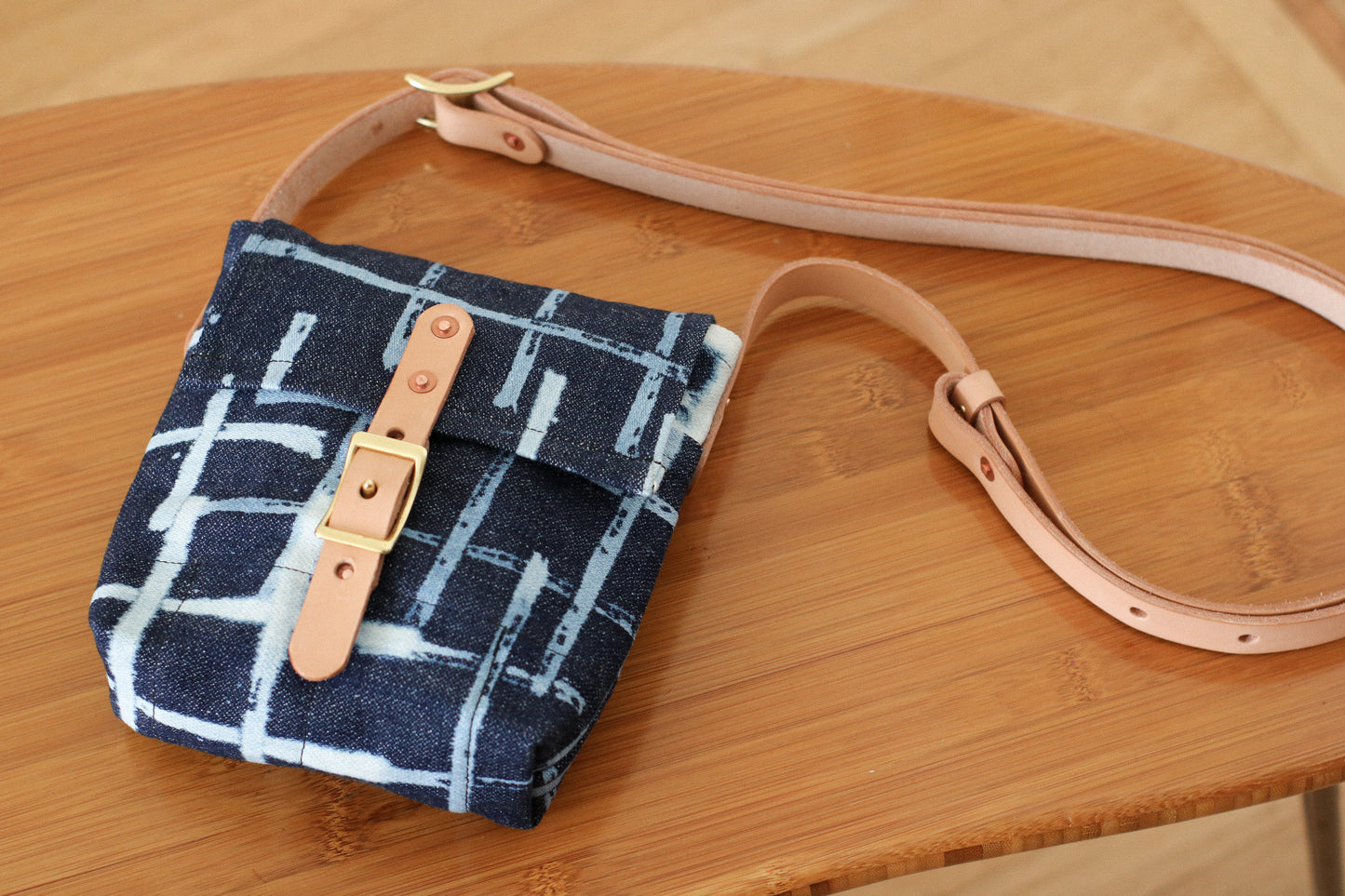Small Cross Body Bag | ACHROMATIZED JAPANESE BROKEN TWILL DENIM