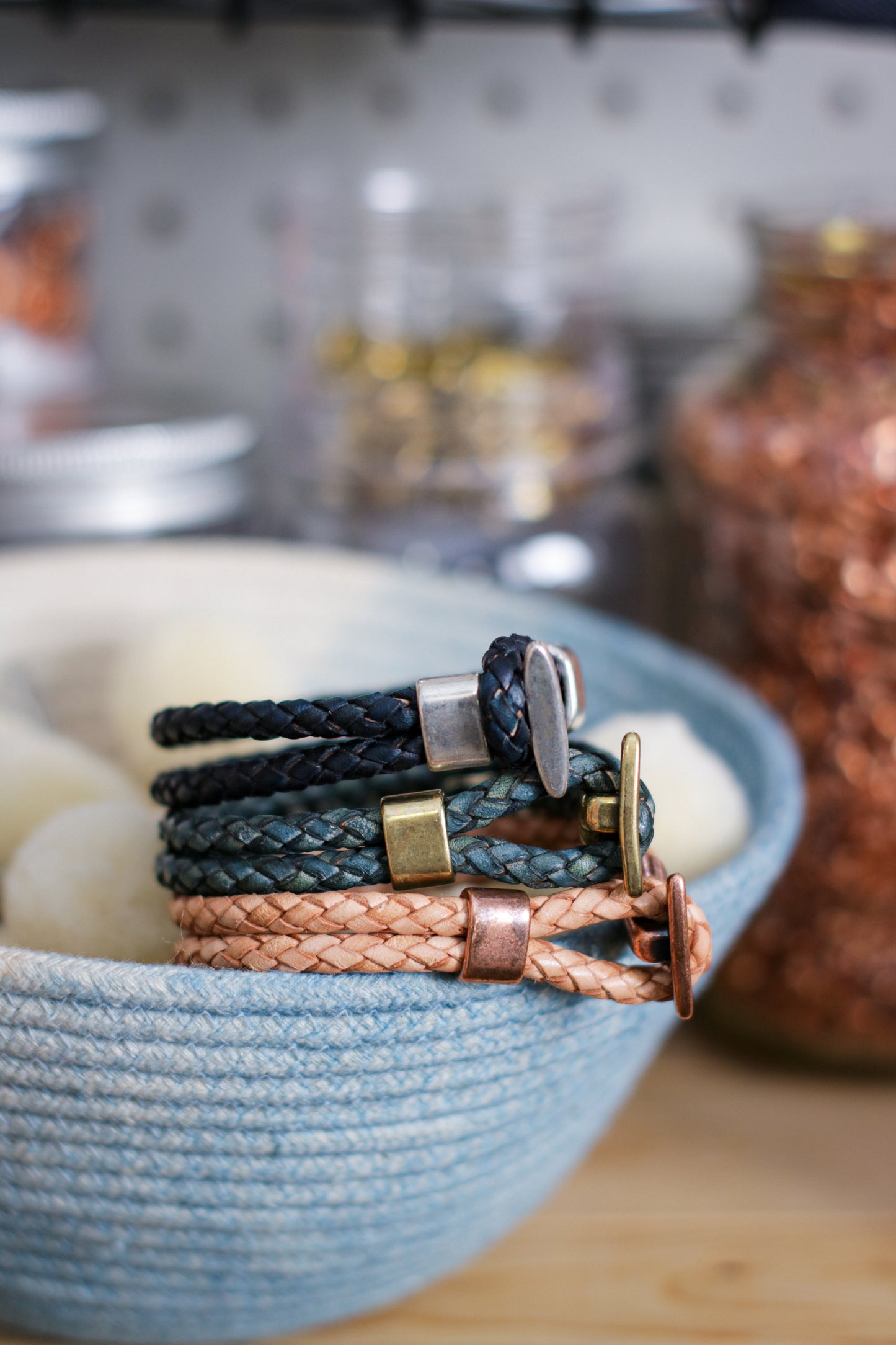 Leather Bracelet | BRAIDED BOLO + HELLA INDIGO