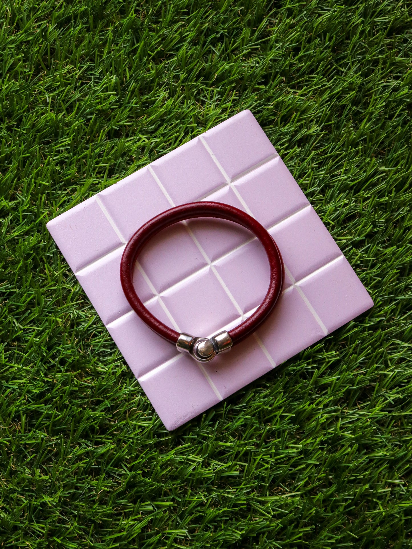 [MISFIT/SAMPLE] Friendship Leather Bracelet | 7.5" RED-RED