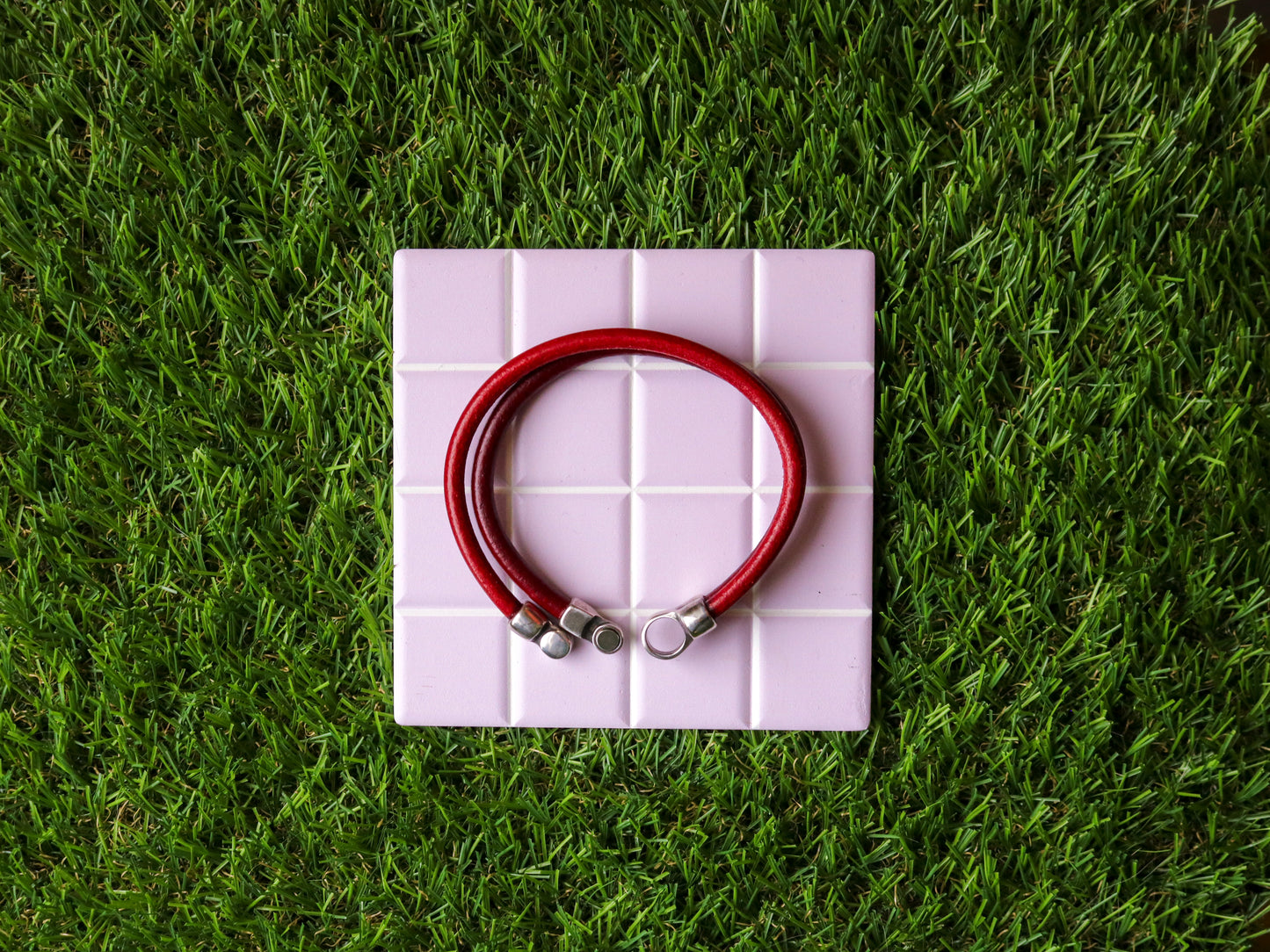 [MISFIT/SAMPLE] Friendship Leather Bracelet | 7.5" RED-RED
