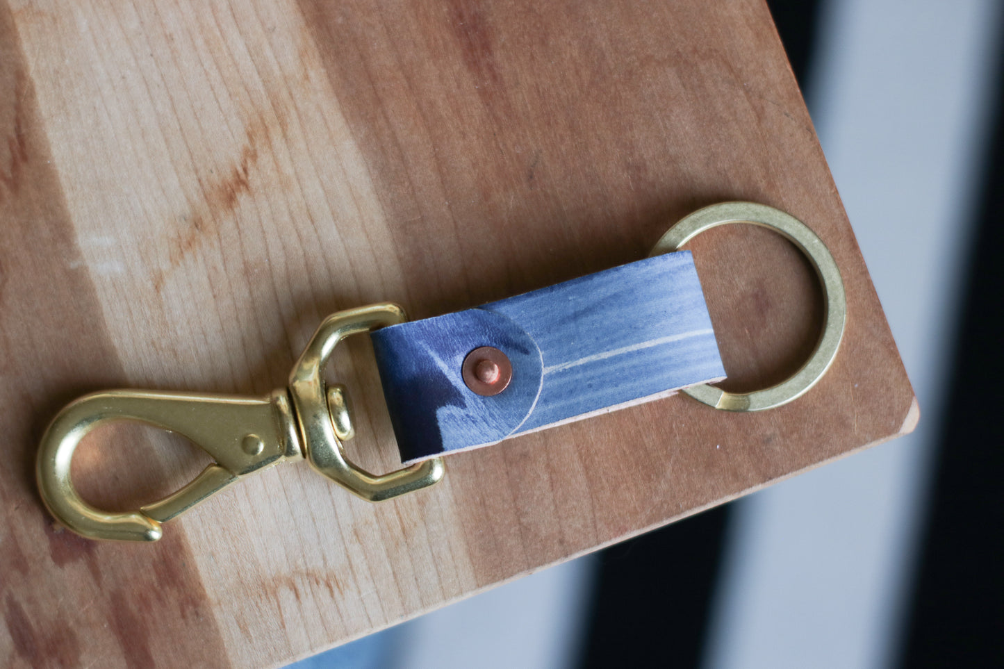 Leather Keyfob |  Brushed Indigo