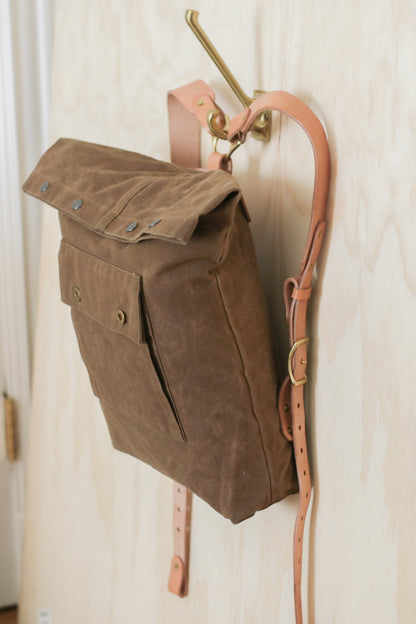 WAXED FOLD-OVER BACKPACK