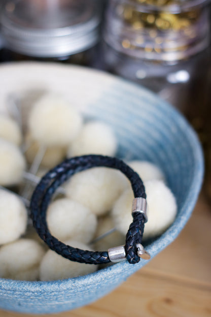 Leather Bracelet |  BRAIDED BOLO + HELLA INDIGO
