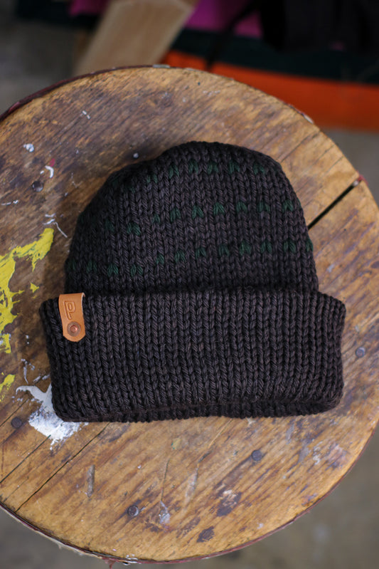 Knit Wool Watch Cap | LIL' TREES ON TONER BLACK