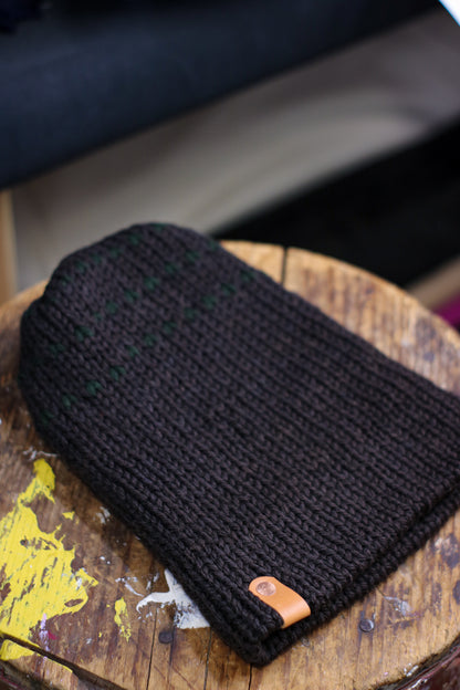 Knit Wool Watch Cap | LIL' TREES ON TONER BLACK