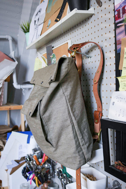 JAPANESE DENIM FOLD-OVER BACKPACK