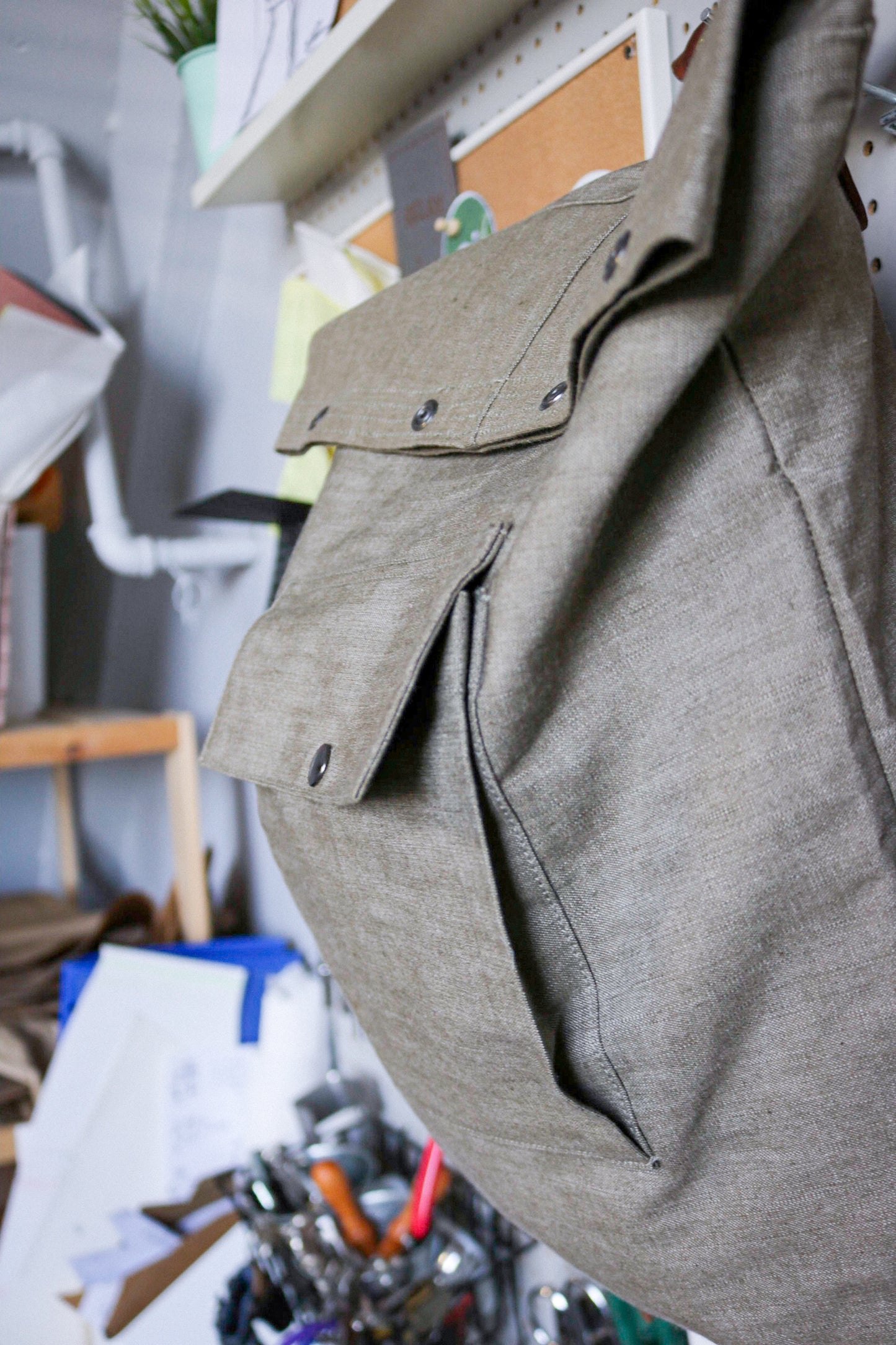 JAPANESE DENIM FOLD-OVER BACKPACK