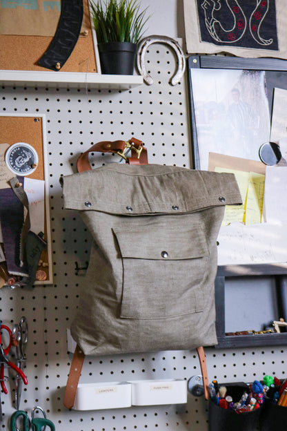 JAPANESE DENIM FOLD-OVER BACKPACK